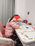 爱果乐学习桌儿童学习桌椅儿童书桌实木写字桌升降桌儿童学习椅大白桌 抽屉款1.2m+萌象椅脚踏款 粉 实拍图