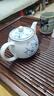 陶趣居 日本进口线唐草小蓝芽茶杯日式汤吞寿司杯陶瓷小杯泡茶杯子茶具 线唐草 茶壶 带滤网465ml1只 实拍图
