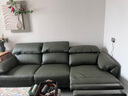 源氏木语零靠墙电动沙发客厅头层牛皮多功能沙发家用大象耳朵沙发 2.59米大三人位左电动(墨绿) 实拍图