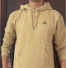 adidas休闲加厚毛圈连帽卫衣套头衫男女阿迪达斯官方轻运动 浅卡其 2XL 实拍图