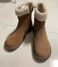 达芙妮真皮雪地靴女鞋冬季2025新款加厚加绒鞋厚底短靴保暖棉鞋女 驼色 39 实拍图