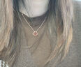 莞晗四叶草银项链女999足银锁骨链彩金吊坠七夕情人节生日礼物送女友 红玛瑙【八仓配送/当次日达】 实拍图