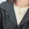 中国黄金（CHINA GOLD）爱心黄金项链女金镶玉和田玉金吊坠七夕情人节礼物送女友生日老婆 足金玉见你吊坠【赠黄银链】京速达 实拍图