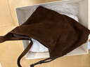 裘真植鞣（磨砂皮）自在hobo包复古单肩斜挎包大容量通勤包女 咖啡色-大号（磨砂皮版） 大包 实拍图