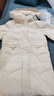 太平鸟零重力毛领中长款羽绒服女冬新款连帽保暖服白鸭绒 米白 S 实拍图