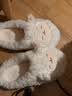 名创优品（MINISO）棉拖鞋女小羊咩咩秋冬防滑包跟拖鞋保暖毛绒可爱月子家居情侣鞋 白色【半包跟款】 38-39 (260mm) 【适合37/38码穿】 实拍图