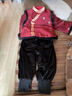 罗蒙男童唐装冬季拜年服加厚汉服中国风演出服 赤红色【单上衣】 120 实拍图