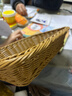 ken's 仿藤编水果篮面包筐超市果蔬陈列展示篮零食框塑料编织筐大号 浅咖色30*20*6.5cm 实拍图
