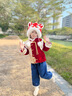 型公馆新年红色帽子冬季女可爱虎头帽保暖防寒加绒加厚新款蛇年醒狮帽子 狮如意 毛球帽-红色 均码-大童成人都能戴 实拍图