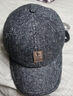 佳烜中老年人冬季帽子男士鸭舌帽加绒保暖护耳老头爷爷爸爸棒球帽加厚 黑色 实拍图