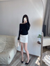 NINE WEST/玖熙羊反绒法式单鞋女通勤高跟鞋NF201039SK 黑色 36 实拍图