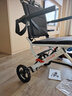 誉邦轮椅折叠超轻便携式老人儿童迷你小简易上飞机旅行代步手推车 2【2档拉杆】碳钢双弹簧减震*8寸实心轮 实拍图