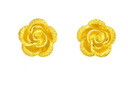 周大福灵动优雅玫瑰花足金黄金耳钉送礼(工费:220计价)EOF188 足金 约2.00g 实拍图