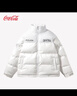 可口可乐（Coca-Cola） 棉衣男款PU皮拼接立领加厚棉袄外套冬季棉服潮流男装 白色 L 实拍图