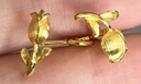 赛菲尔黄金耳钉女足金郁金香花朵立体金耳饰 一对 1.87克 实拍图