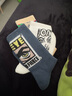 YOOOURTHING青少年袜子男中筒袜秋冬季透气吸汗长筒棉袜卡通刺绣高筒篮球男袜 怪兽系列（黑怪兽+白怪兽+绿怪兽+黄怪兽+蓝怪兽） 均码 5双装(36-44码) 实拍图