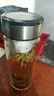 万象（WANXIANG）双层玻璃杯大容量高颜值简约商务泡茶杯带盖高硼硅玻璃杯车载便携 V48RL-钛黑亮 370ml 实拍图