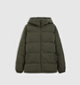 Gap男装徽章logo抽绳立领连帽羽绒服纯色外套677652 墨绿 L (175/96A) 亚洲尺码 实拍图