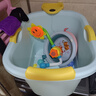 奔麦婴儿洗澡盆儿童洗澡桶圆形宝宝泡澡桶浴桶可坐加厚塑料沐浴盆家用 加大号【感温款+玩具花洒】蓝 实拍图