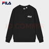 FILA 斐乐官方男子套头卫衣秋新款时尚休闲宽松针织长袖上衣 正黑色-BK XL 实拍图