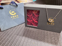 中国黄金 S990足银四叶草项链女款高级锁骨链吊坠生日礼物情人节送女友 心心相连项链【浪漫玫瑰礼盒】 实拍图