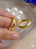 半粒越南沙金古法传承戒指黄金色素圈磨砂实心闭口素圈指环送男女礼物 古法素圈条戒-6号 实拍图