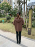 诺婔妈妈春装毛呢外套2025新款中老年女装春秋大码宽松针织开衫上衣服 咖色 L （推荐90-105斤） 实拍图