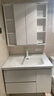 浪鲸浴室柜陶瓷一体盆洗手盆柜折叠隐藏镜面洗漱台洗脸盆组合一体柜 珍珠白 储物折叠镜柜80cm 实拍图