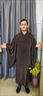 嘉狮海青居士服四季广袖禅修服麻纱男女同款夏季柔软透气大褂短套长袍 咖啡色（台麻微透） 均码 37码身高155 晒单实拍图