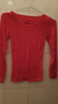 玻璃酸美肤衣恒温超薄发热保暖内衣女秋衣秋裤套装热能肌底打底衫 吉祥红【上衣】 均码 L码【80-130斤】 实拍图