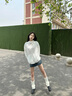 觅橘防晒衣落肩正肩帽檐款原纱型女MIEJUA防晒服薄外套 落肩白色 均码 F码170cm120斤以下 实拍图