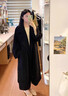 春乏2025年流行春秋季中长款过膝双面绒毛呢外套女百搭小个子呢子大衣 黑色双面尼版[卡码拍小] M 建议115斤-130斤[卡码拍小] 实拍图