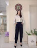 冰丝小脚哈伦裤女款夏季薄裤子时尚显瘦高腰大码黑色新款女士裤子 黑色【 1918-3夏季薄款冰丝】 3XL  建议【130-145斤】 实拍图