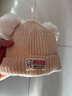 九寸阳光 婴儿帽子秋冬护耳帽加棉加厚0-2岁新生婴幼儿毛线帽初生针织胎帽 米色 (建议头围42-48cm) 实拍图