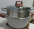 cookerbene汤锅麦饭石色不粘锅加深大容量炖煮锅微压煲汤锅电磁炉燃气通用 双木耳汤锅【含不锈钢蒸笼】 24cm 实拍图