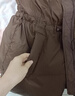 艾莱依鹅绒羽绒服女气质时尚短款抽绳收腰连帽外套冬 蜜茶棕155 实拍图