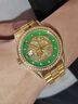 宾爵碧宇蟠龙翡翠腕表品味男士机械手表瑞士进口机芯夜光防水精钢带表 碧宇蟠龙-机械腕表全金色带 实拍图