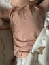 Aengbay昂贝[冰莫®]包屁衣背心婴儿夏季薄款新生儿三角哈衣吊带连体衣 浅红 59cm 实拍图