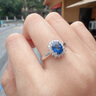 廷亮1.2ct斯里兰卡天然蓝宝石戒指女18k金镶钻石彩宝戒指 定制 实拍图
