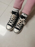 回力（Warrior）高帮帆布鞋女帆布鞋男鞋女鞋秋冬季加绒保暖情侣款运动休闲板鞋子 黑色-加绒 38 实拍图