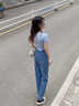 OLDER SEA低腰微喇叭牛仔裤女2025年春夏季新款浅蓝色百搭黑牛同款喇叭裤子 蓝色 M 建议95-105斤 实拍图