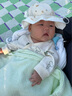 汤尼倍儿婴儿帽子夏款薄款新生儿太阳帽防晒纯棉可调节男女宝宝渔夫遮阳帽 爱意满满（春秋款） 3-6个月(帽围44cm) 实拍图