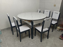 卧家岩板餐桌椅组合现代简约轻奢伸缩折叠家用小户型实木餐桌吃饭桌 12mm岩板-卡塔金-亮光白 1.2m 直径桌+六椅【木椅】 实拍图