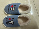 BAIHOU白猴冬季棉毛保暖卡通男女学生情侣室内居家包跟拖鞋 61蓝色34-35 实拍图