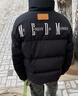 MEDM【侯明昊/王鹤棣同款】国潮牌字母刺绣立领羽绒服男冬季休闲外套 黑色（现货） XL 实拍图