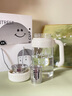 沐韩高颜值大容量耐高温玻璃杯带把手女生办公室咖啡杯男士泡茶水杯子 象牙白+礼盒装 1L 1只 实拍图