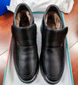 意尔康男鞋商务休闲鞋加绒保暖爸爸鞋高帮棉鞋皮鞋男 59783W黑色 39 实拍图