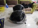 GSB摩托车头盔3C认证半盔男女用冬季保暖通勤踏板电动车头盔G268A 闪光黑配透明镜片+顺丰快递 XL（59-60头围） 实拍图
