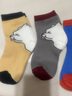 南极人儿童袜子男童中大童运动休闲卡通雪熊中筒棉袜 极地雪熊 L 实拍图
