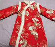 罗蒙女童红色旗袍加绒新年拜年服连衣裙新中式儿童过年演出服 红色130 实拍图